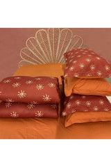 100% Cotton Satin 6 Pieces Claret Red-orange Lora