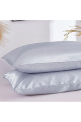 100% Silk Cotton Satin Pillow Cover Gray Color 50x70cm - Swordslife