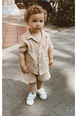 Organic Muslin Shirt Shorts Baby Set