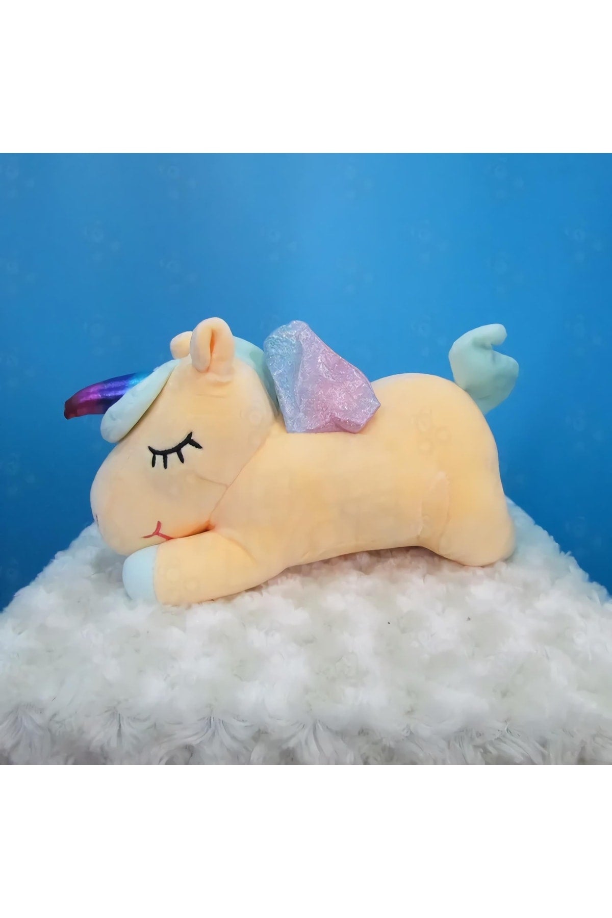 Imported Fabric Cute Star Wings Horned Unicorn Figure Plush Toy Play & Sleep Companion 28 Cm.