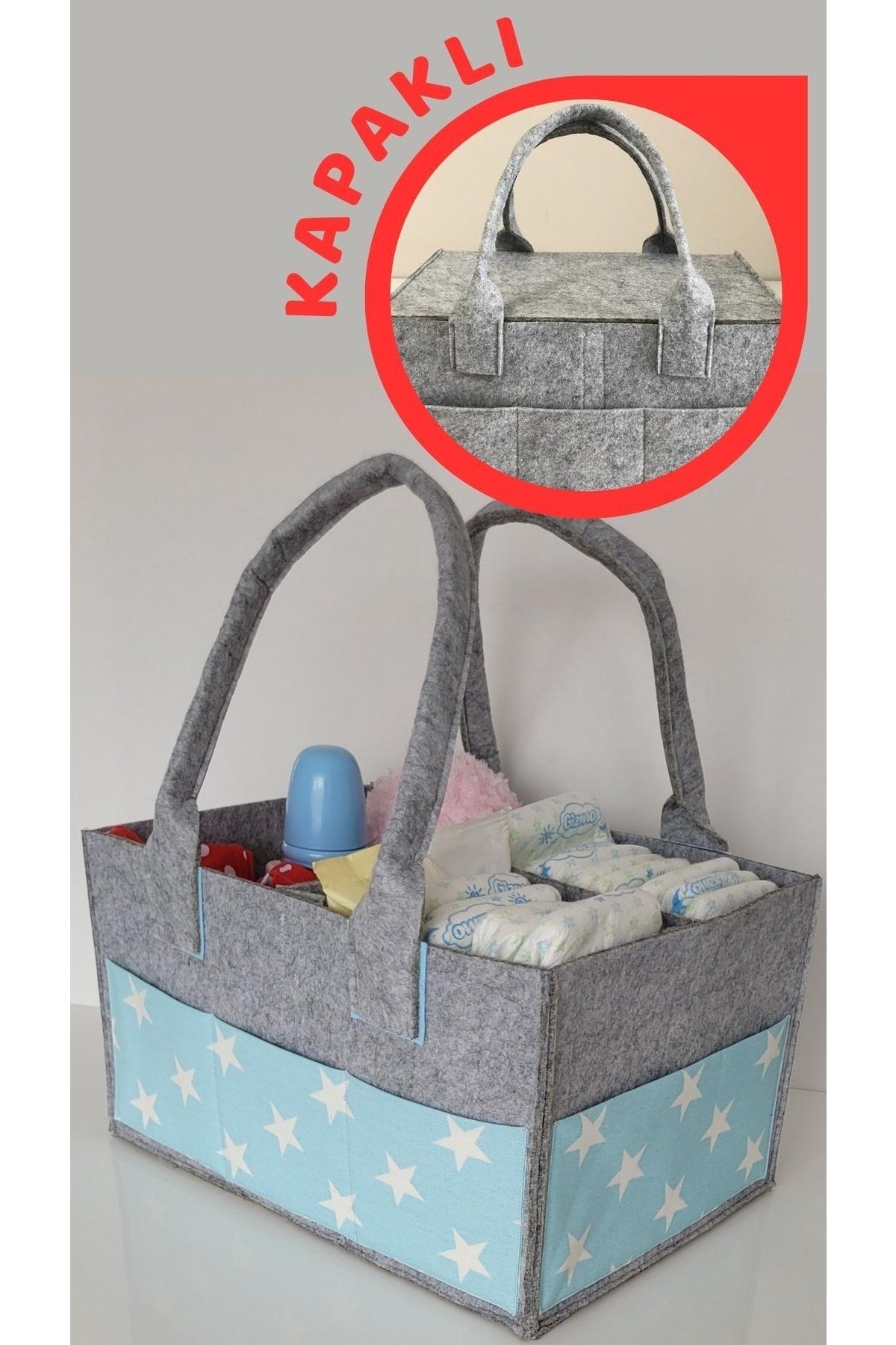 Handmade Multi-Purpose Felt Mother Baby Care And Organizer Bag Functional Organizer With Lid