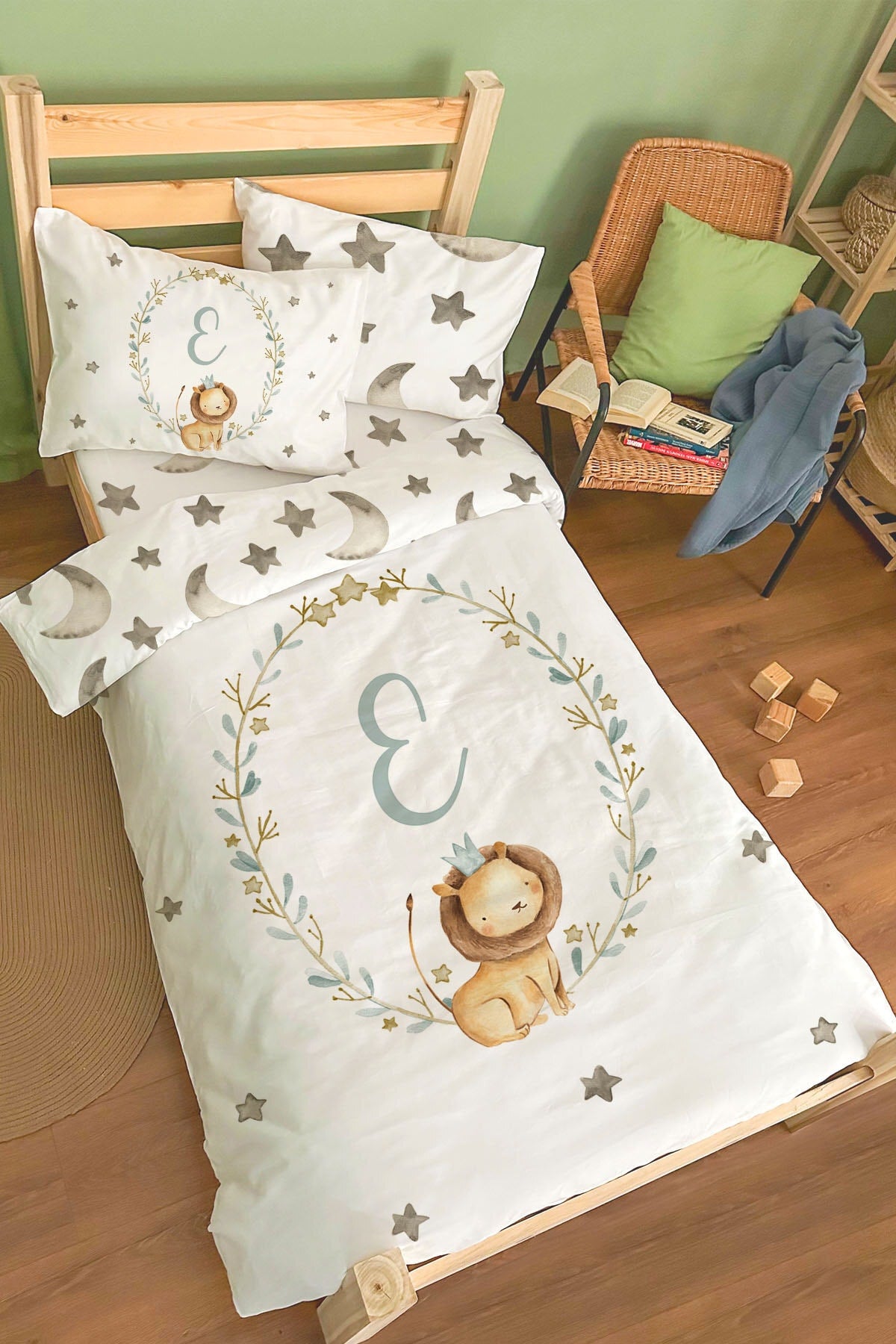 Organic Kids Duvet Cover Set - Letter Series - Letter E