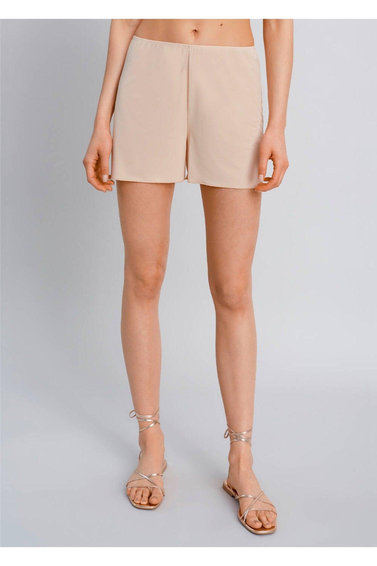 Elastic Waist Nude Mini Shorts Underskirt - Swordslife