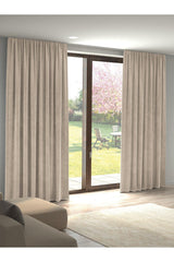 Velvet Textured Gray Island Fund Curtain Extraforward Pleated - Swordslife