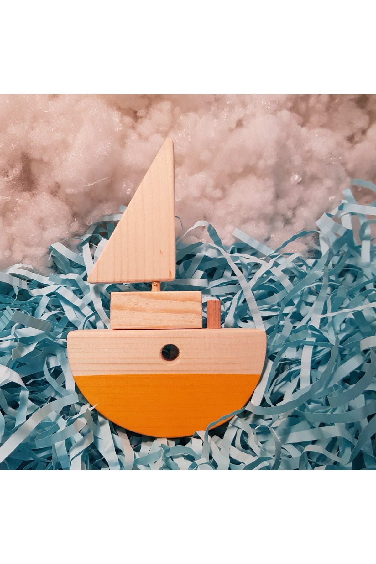 Handmade Wooden Toy Baby Ship Children's Imagination Gift Toy