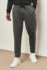 Men's Anthracite-melange Standard Fit Normal Cut Elastic Waist And Legs Comfortable Sports Sweatpants