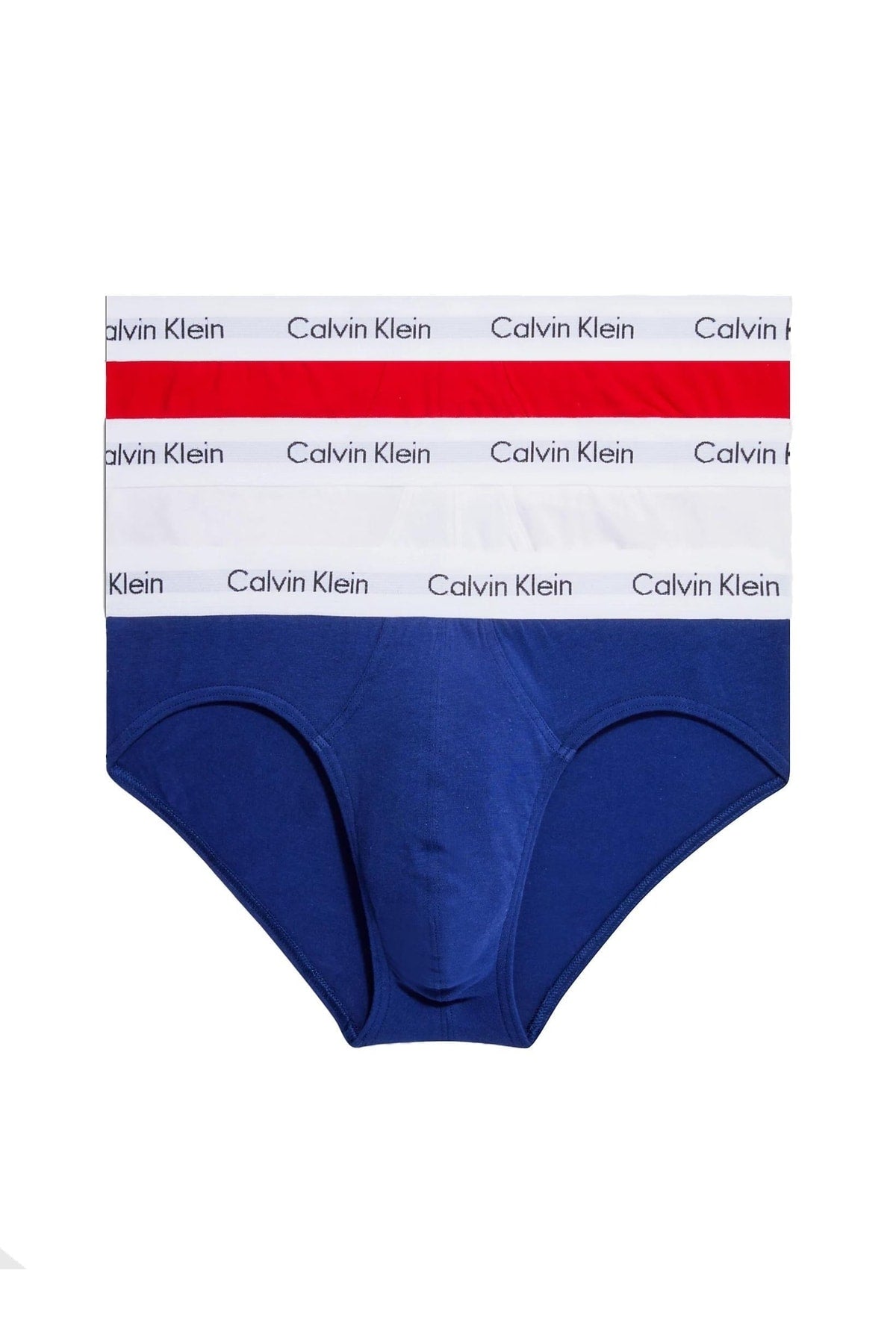 Men's 3-pack Red Navy Blue White Slip