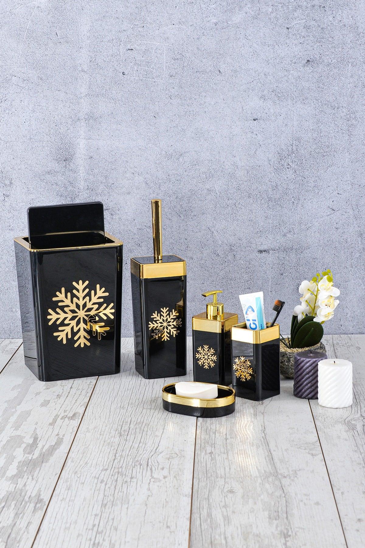 5 Piece Prestige Kar Square Gold Bathroom Set - Swordslife