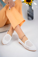 Women's Knitted Flat Shoes Women's Shoes Casual Shoes White