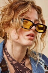 Chunky Frame Vintage Yellow Black Sunglasses