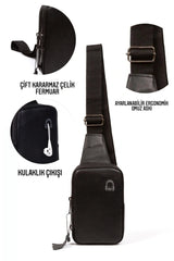 Newish Polo Headphone Out Genuine Leather Phone Compartment Cross Shoulder Bag