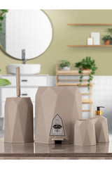 4 Pcs Bathroom Set Plastic 5 Lt Trash Can Toilet Brush Sink Set - Swordslife