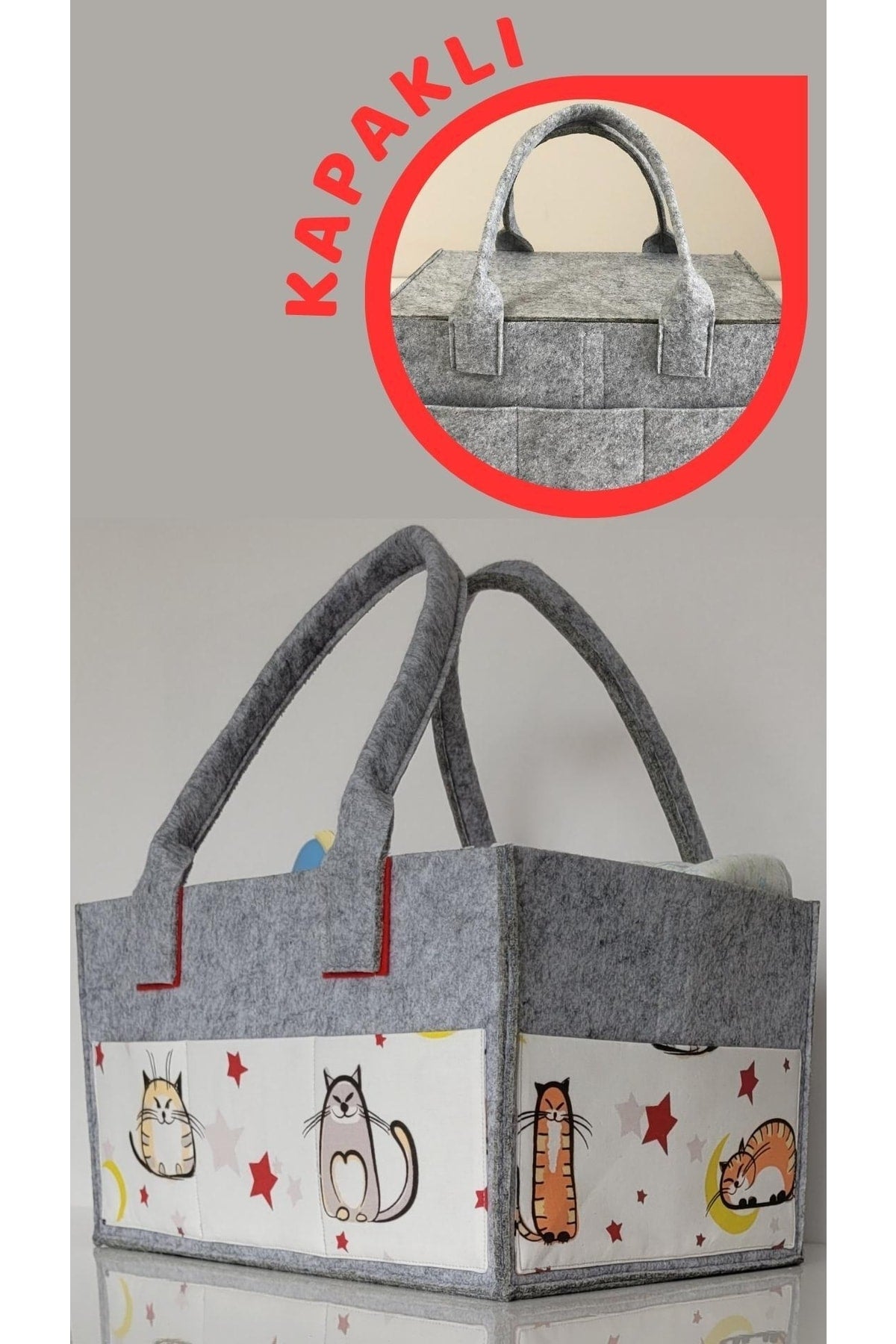 Handmade Multi-Purpose Felt Mother Baby Care And Organizer Bag Functional Organizer With Lid