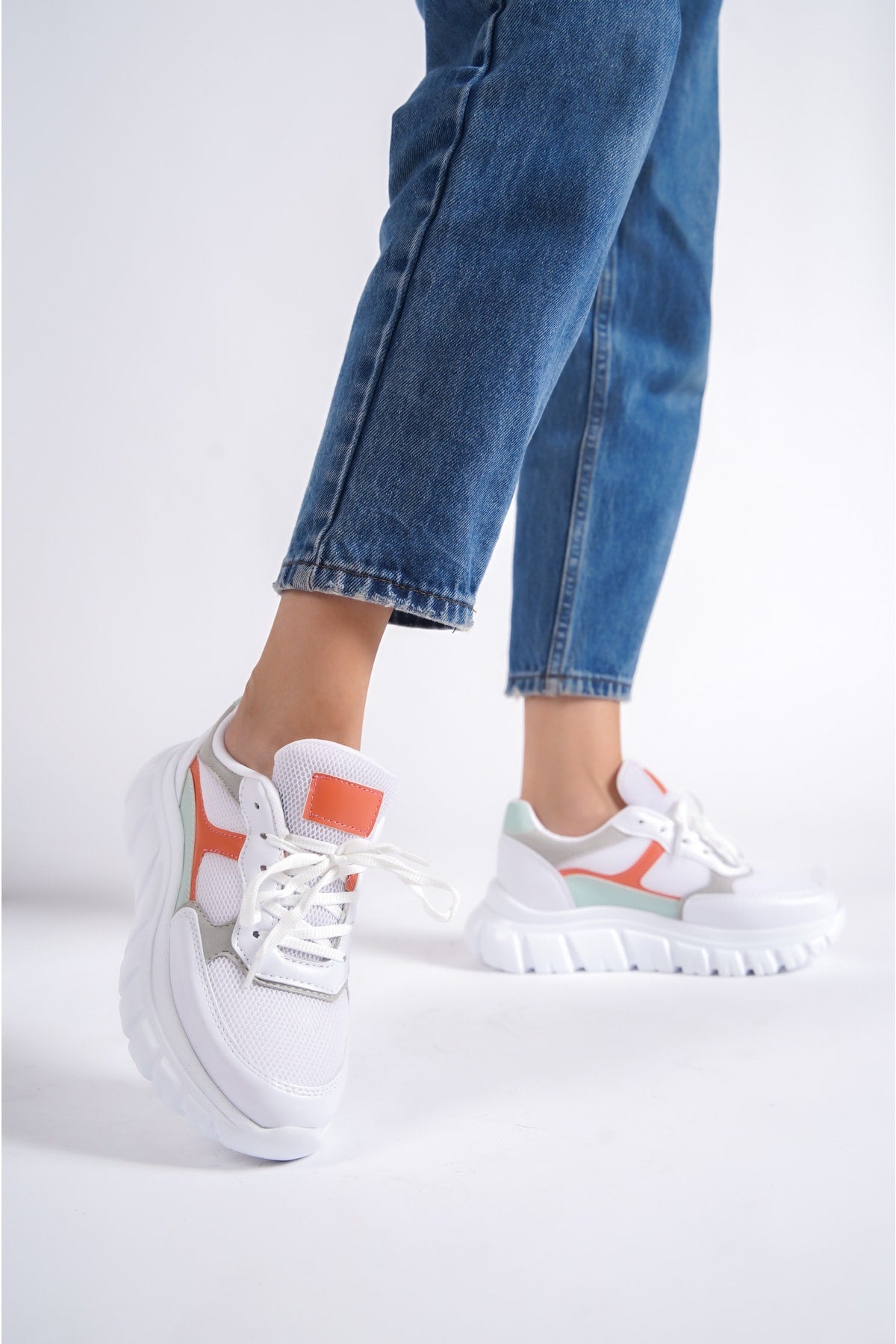 Women's Lace-Up Mesh Casual Sneaker Sneakers Rm0474