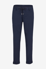 Dark Navy Blue Chino Lace-up Sport Trousers