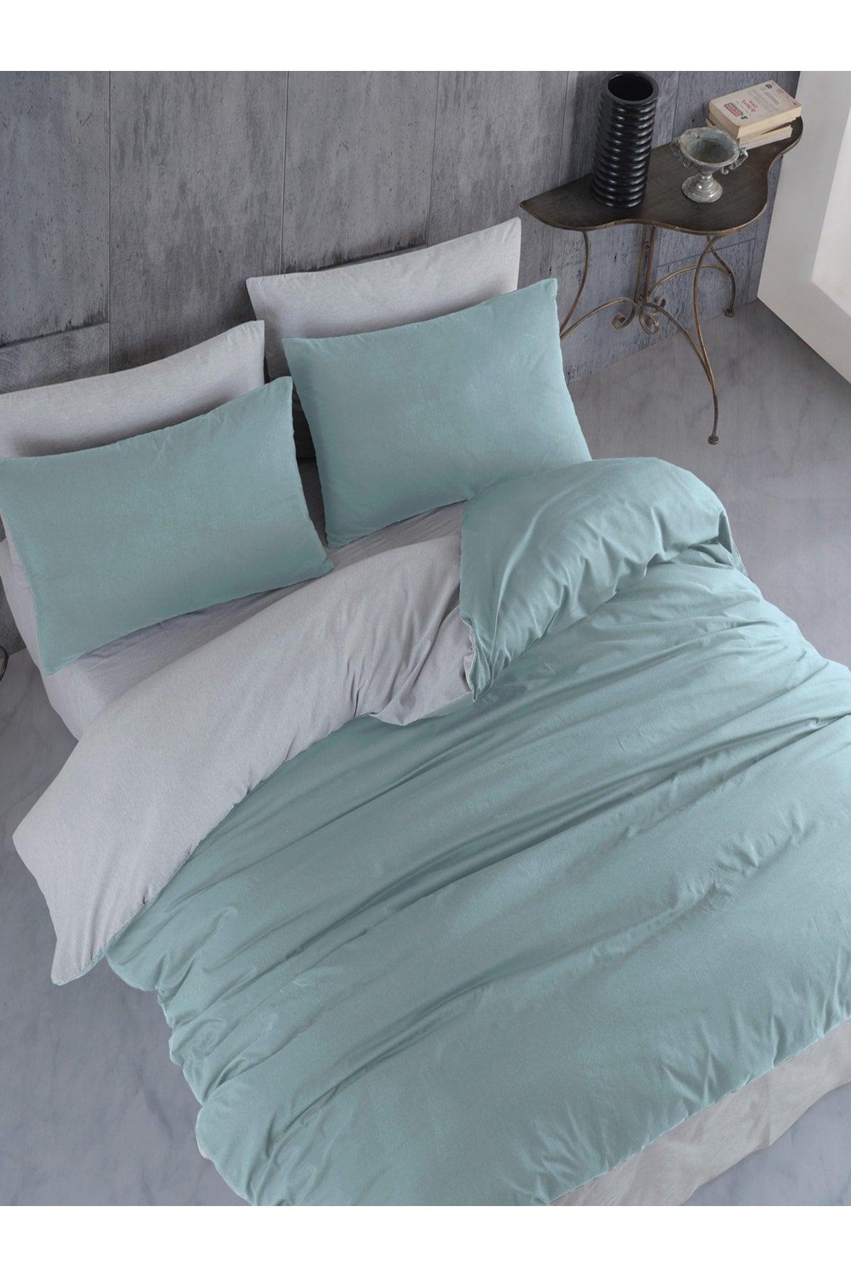 Duvet Cover Set Single Mint Green-gray - Swordslife