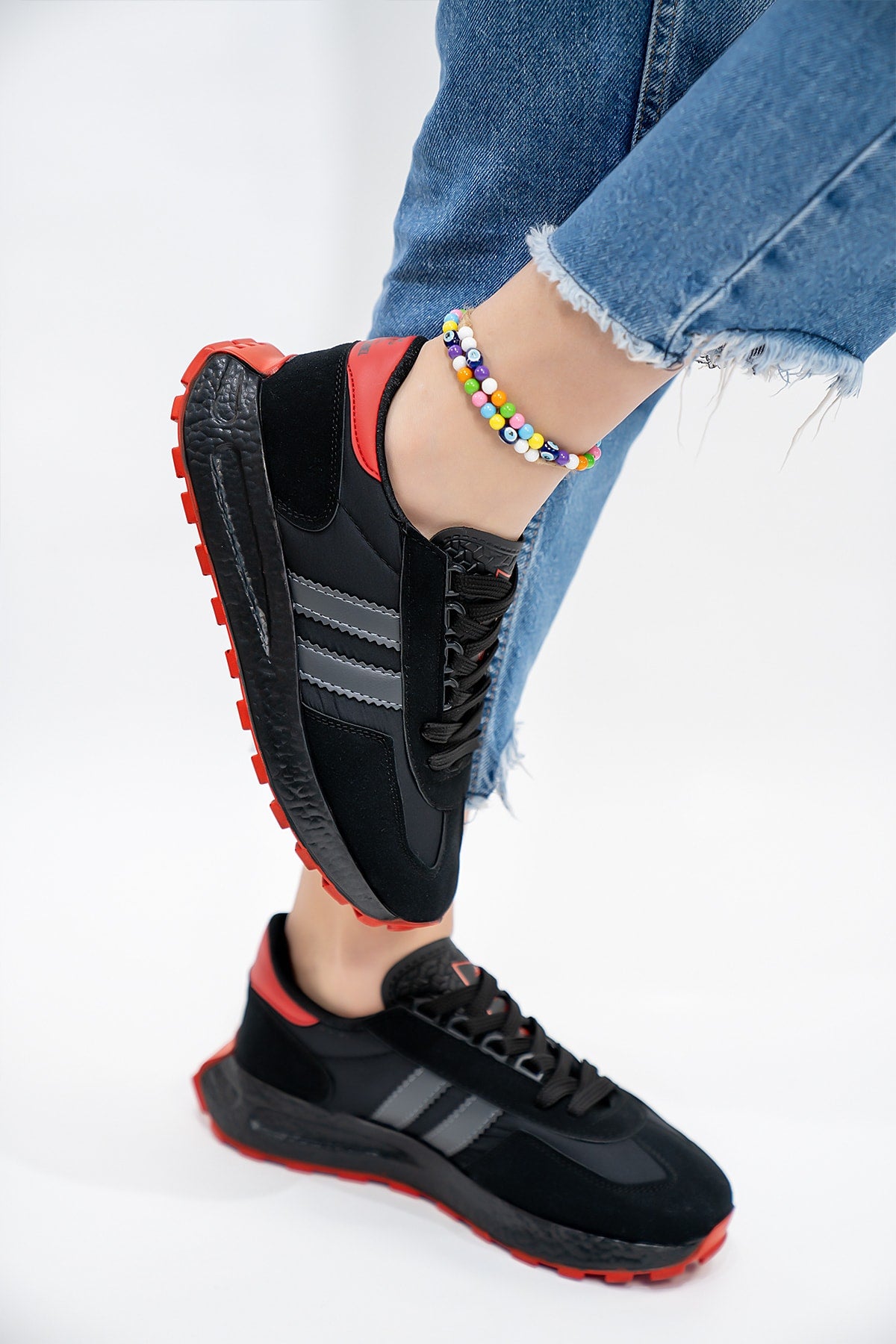 Unisex Snkr Black Red Casual Casual Sports Shoes Sneaker