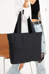 Black Puff Fabric Shoulder And Arm Bag