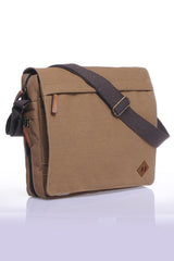 Gk12 Canvas Postman Flat Crossbody Bag Beige