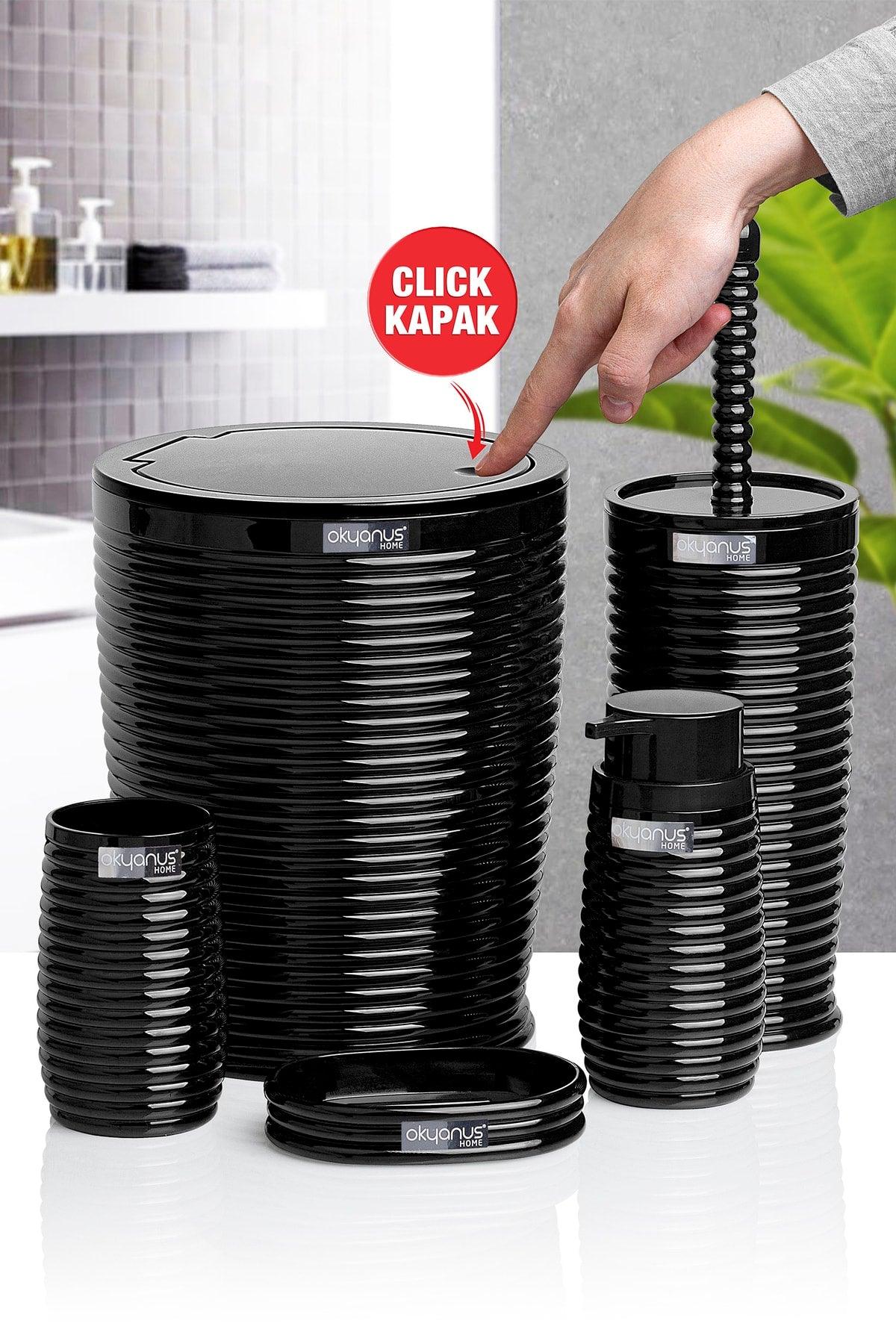 Black Elegans 5 Pcs Bathroom Set - Swordslife