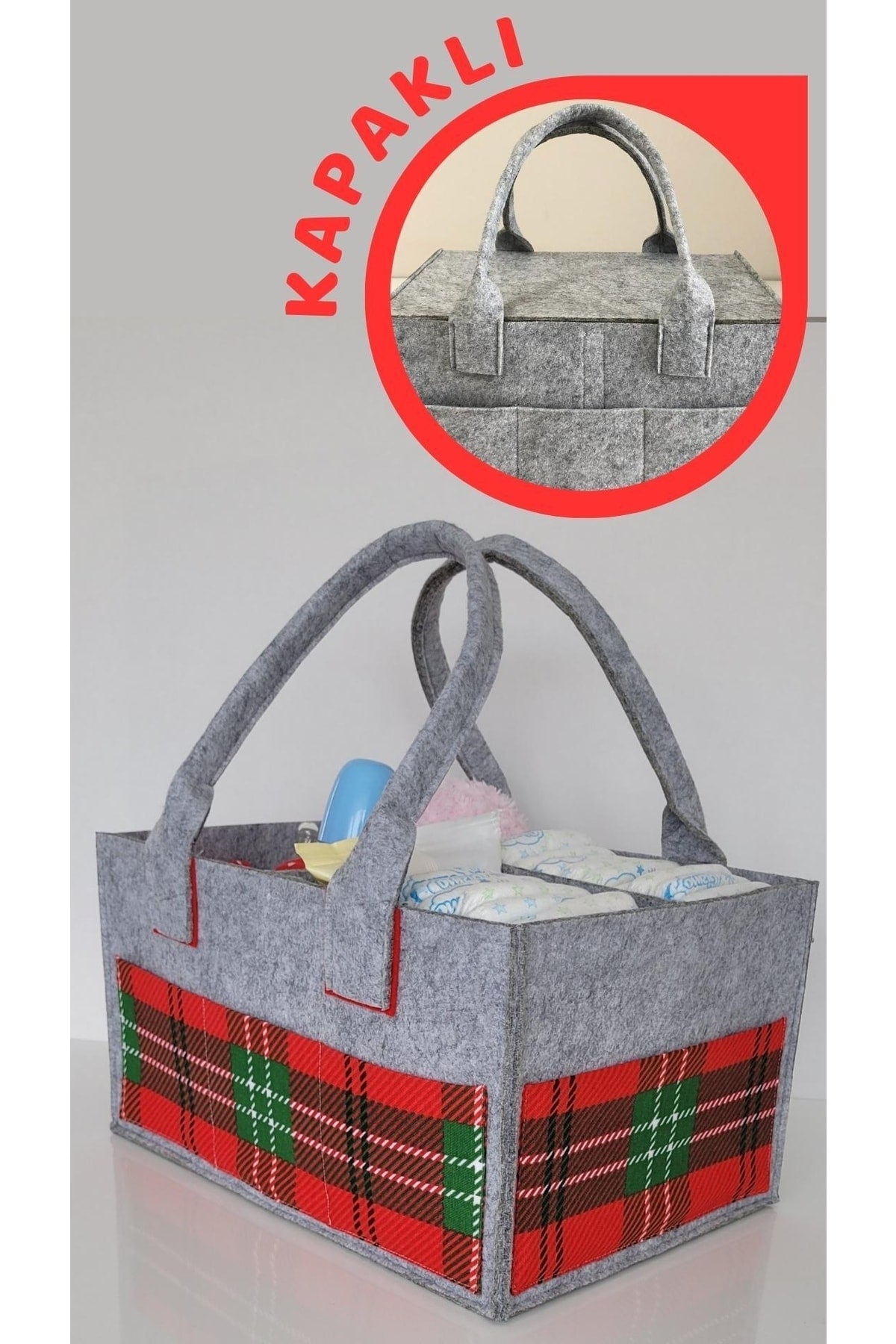 Handmade Multi-Purpose Felt Mother Baby Care And Organizer Bag Functional Organizer With Lid