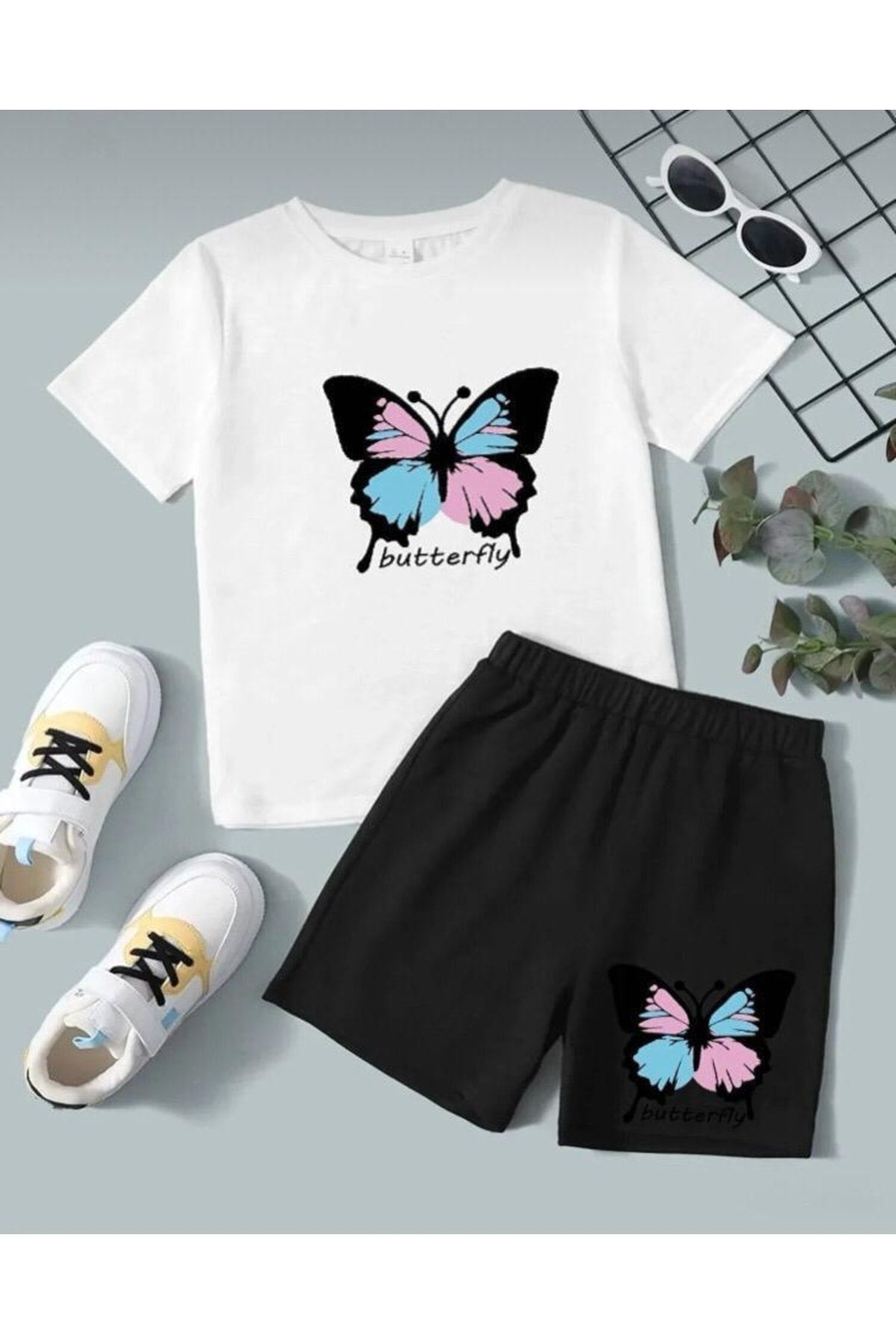 Unisex Printed Kids Shorts Set