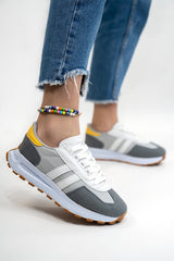 Unisex SNKR Gray Yellow Casual Casual Sneakers Sneaker