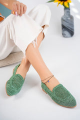 Women's Knitted Flat Shoes Women's Shoes Casual Shoes Khaki