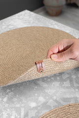 2 Pieces 32 cm Round Natural Placemats Straw Jute Knitted Base Serving Set - Swordslife