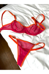 Orange Cherry Underwire Bra Set - Swordslife