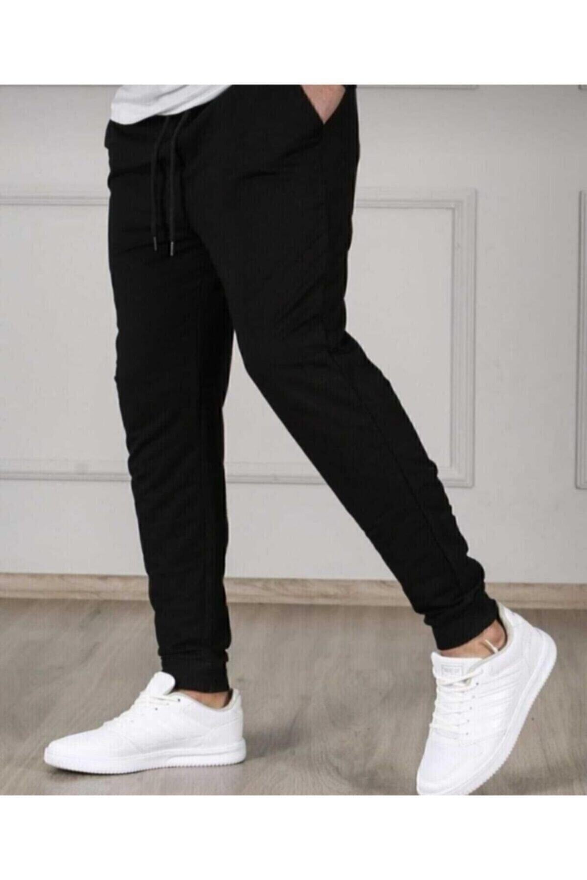 Black Color Men's Slim Fit Jogger Bottom Tracksuit