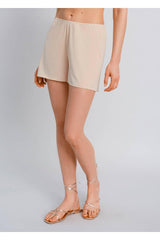 Elastic Waist Nude Mini Shorts Underskirt - Swordslife