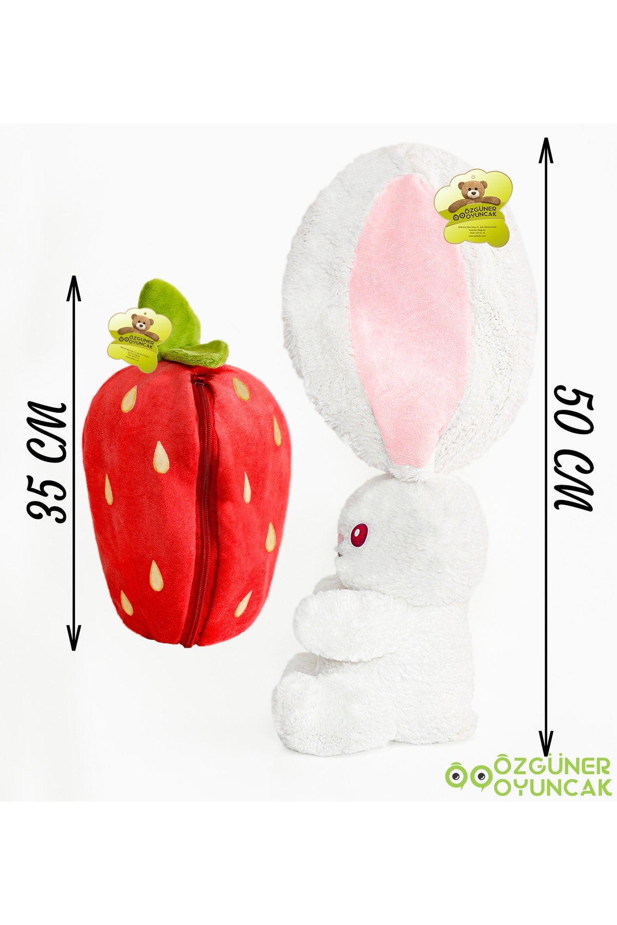 The Sweetest Strawberry Rabbit Sleeping Companion 50cm- Special Design Both Strawberry and Rabbit