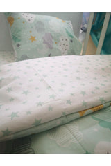 Kids Duvet Cover Set 90x190 For Bed Green Moon Cloudy (without comforter)