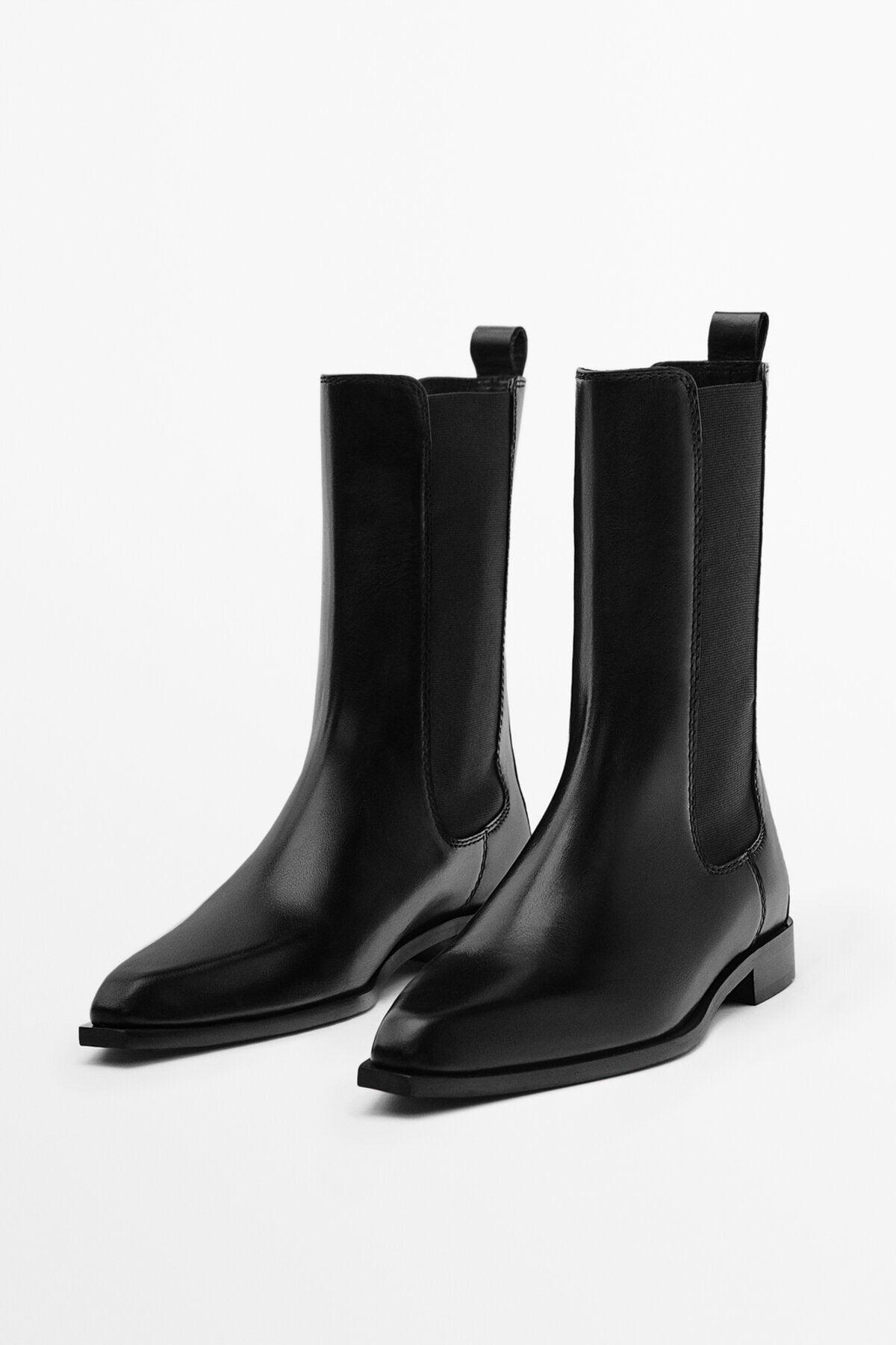 Flat Leather Chelsea Boots - Swordslife