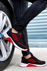 Black Red Striped Men's Sneakers