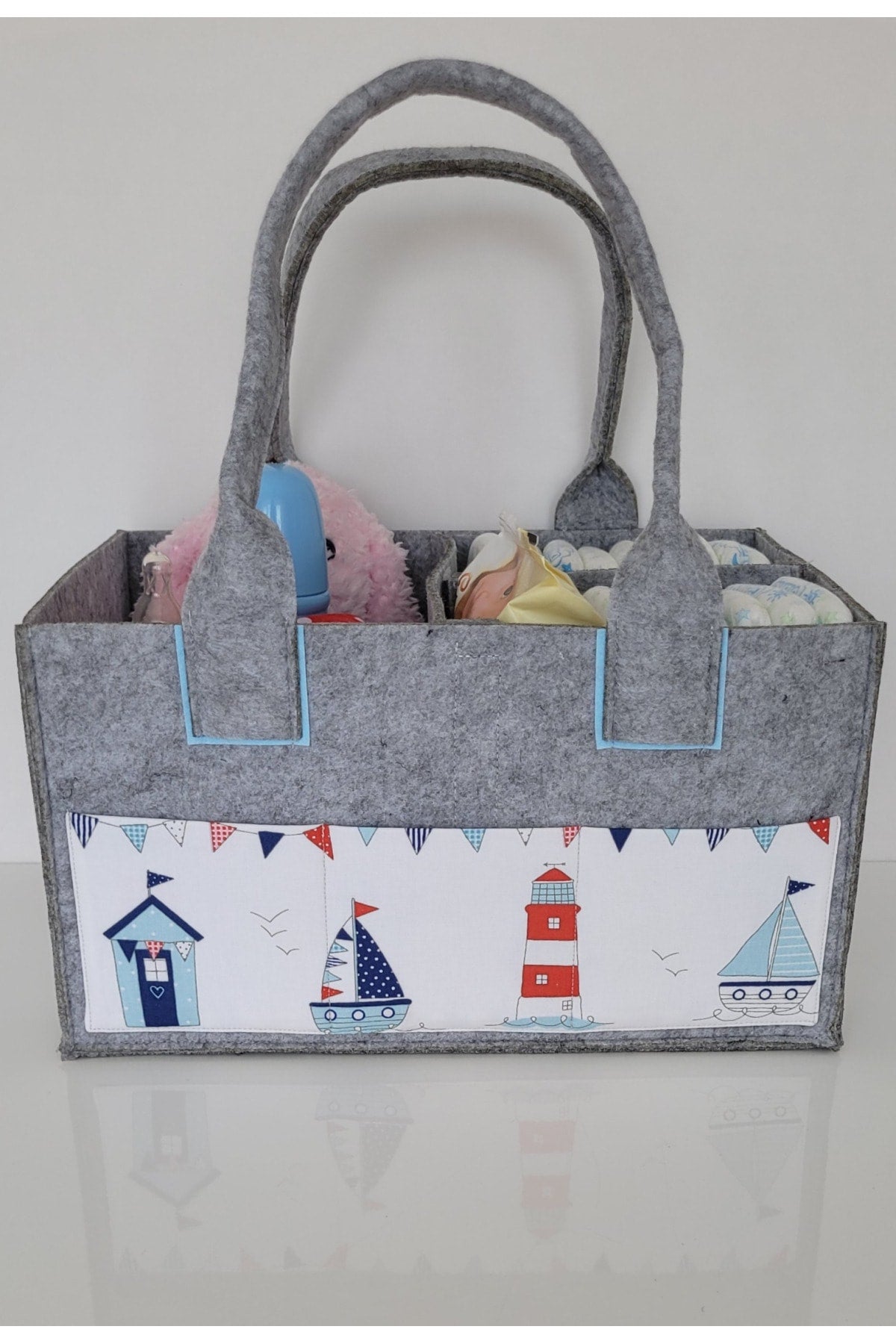 Handmade Multi-Purpose Felt Mother Baby Care And Organizer Bag Functional Organizer