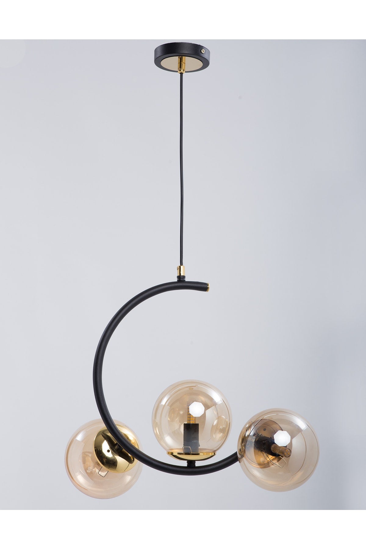 Sesa Black 3 Honey Lamp Chandelier