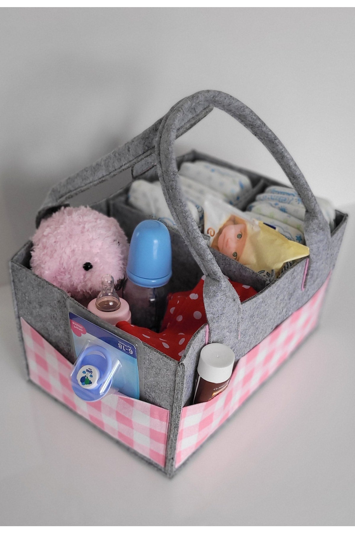 Handmade Multi-Purpose Felt Mother Baby Care And Organizer Bag Functional Organizer With Lid