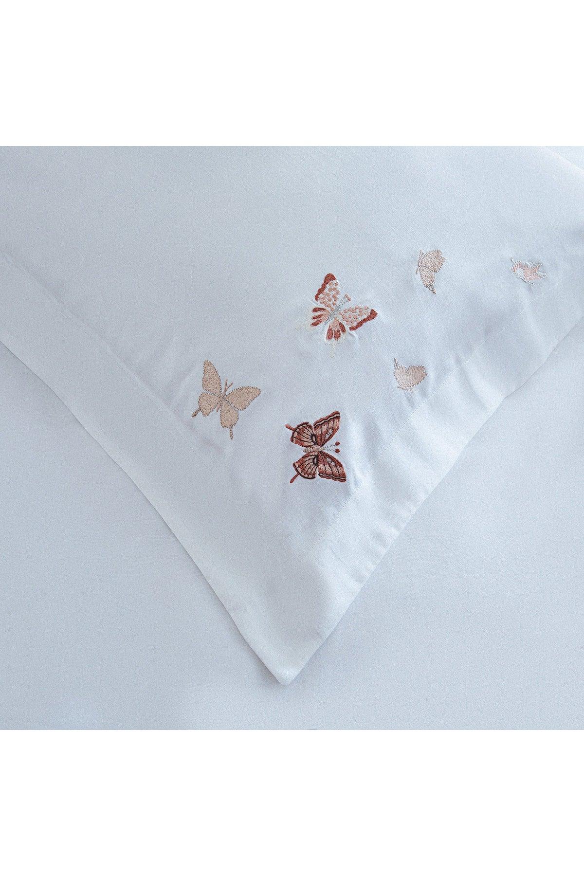 Butterfly Double Duvet Cover Set 200x220 cm White - Swordslife