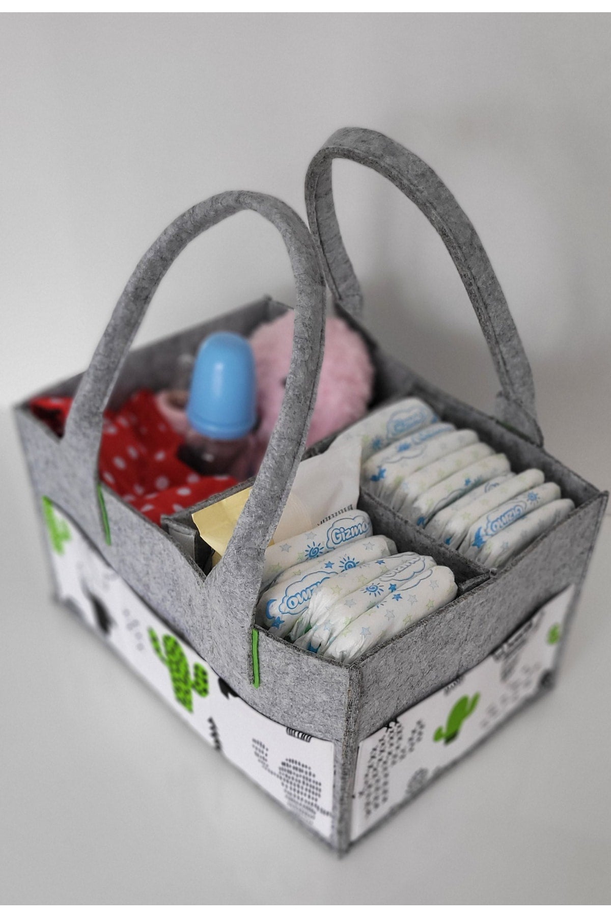 Handmade Multi-Purpose Felt Mother Baby Care And Organizer Bag Functional Organizer With Lid