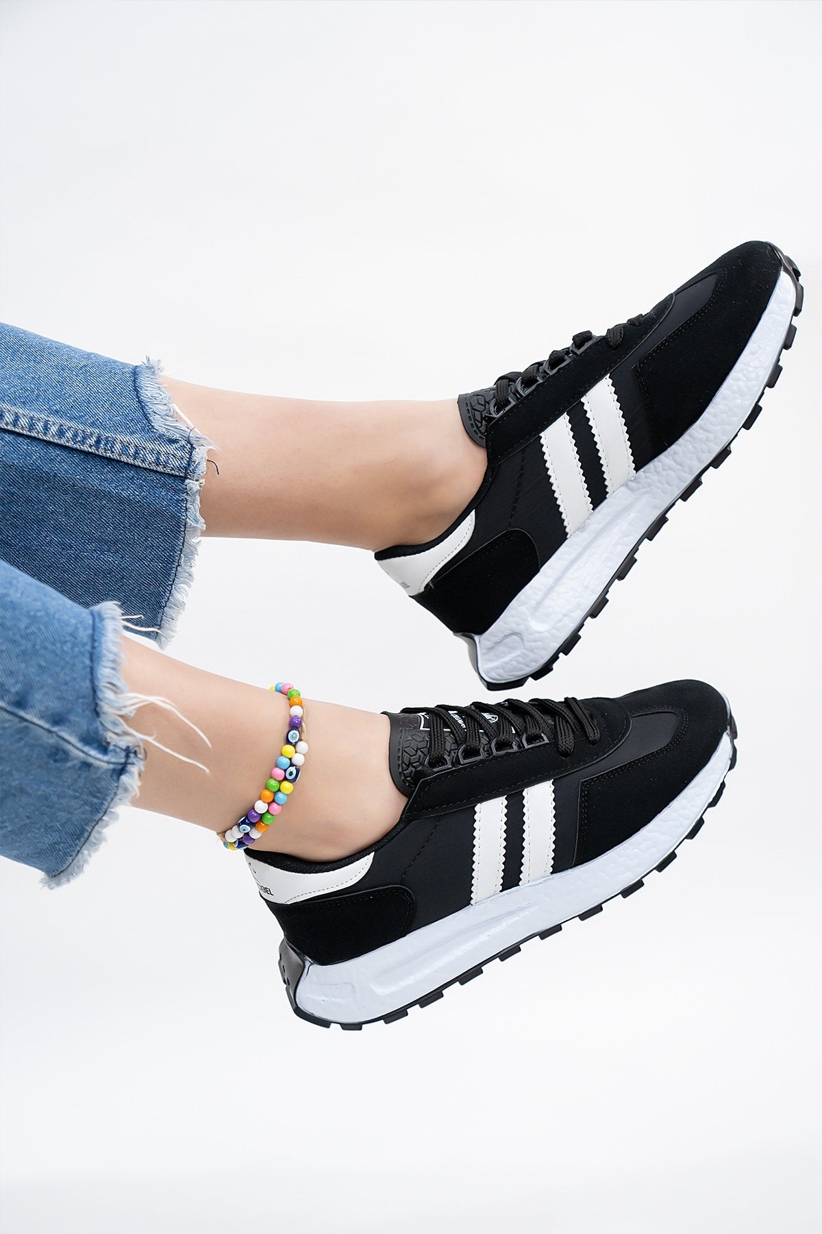 Unisex Snkr Black White Casual Casual Sports Shoes Sneaker