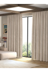 Velvet Textured Gray Island Fund Curtain Extraforward Pleated - Swordslife