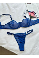 Blue Underwire Bra Set - Swordslife