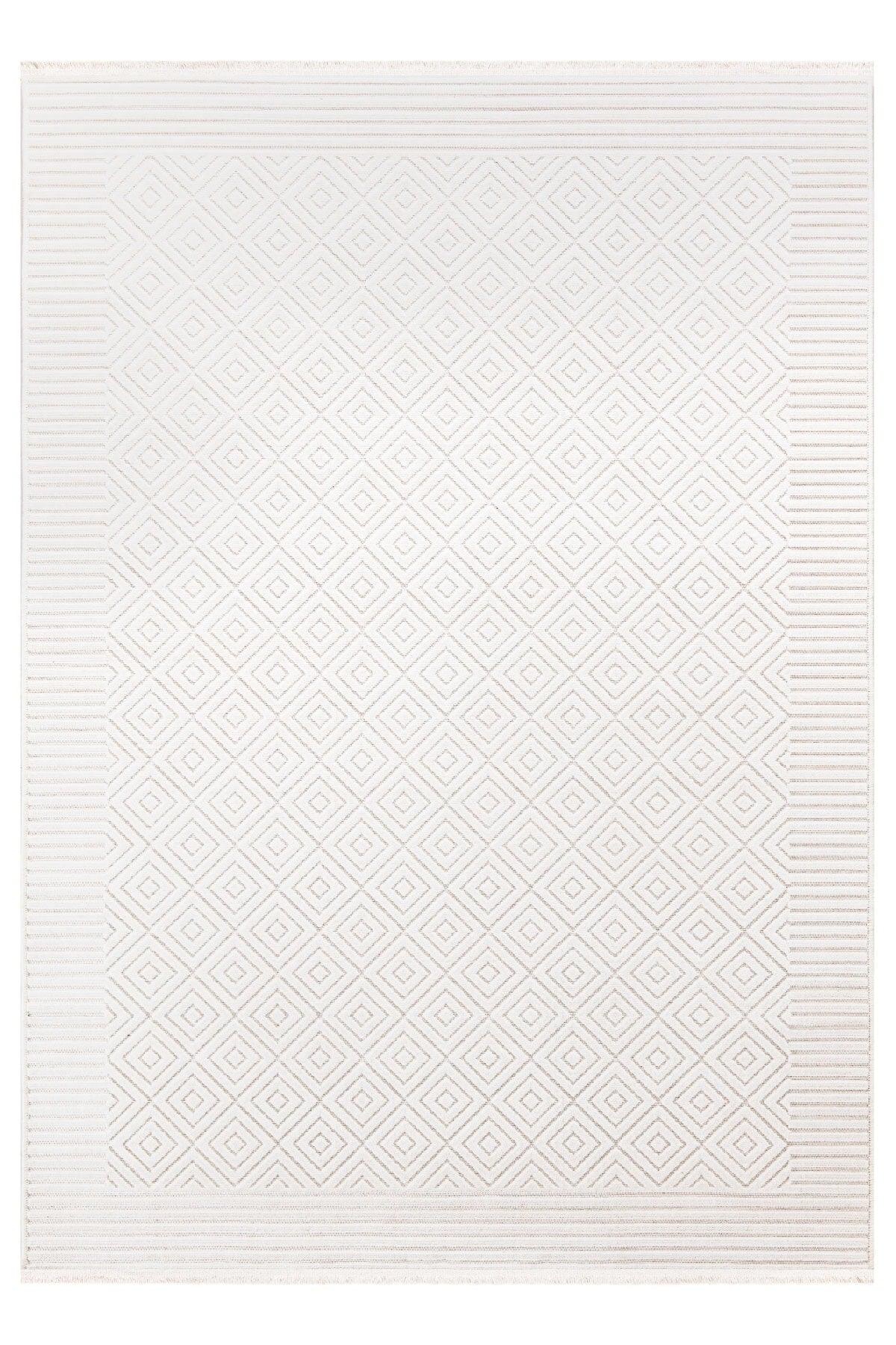 Meridian Cream Non-Slip Base Modern Woven Carpet Kids Room Living Room Living Room Kitchen 65287 - Swordslife