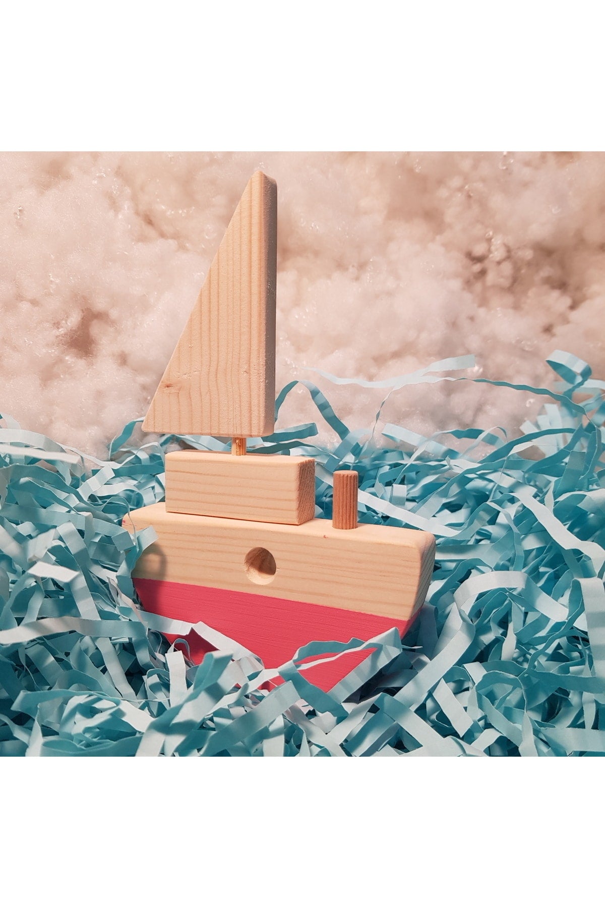 Handmade Wooden Toy Baby Ship Children's Imagination Gift Toy