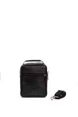 Men's Genuine Leather Shoulder Strap Hand And Shoulder Bag Black 15-12cm