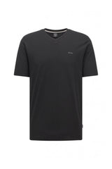 Men's Cotton V Neck Regular Fit Black T-shirt 50468348-001