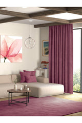 Velvet Textured Lavender Pink Island Backdrop Curtain Extraforward Pleated - Swordslife