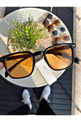 Sunglasses Women & Men Uv400 Glass Ce Certificated Black Orange Lorraınew